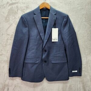 Bar III Blazer Mens 42L 42 Long Blue Slim Fit Power Stretch Suit Jacket Sport